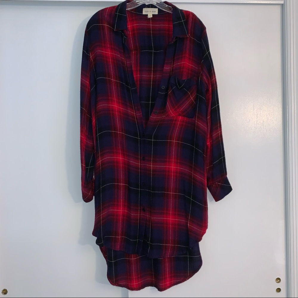 Flannel shirt dress